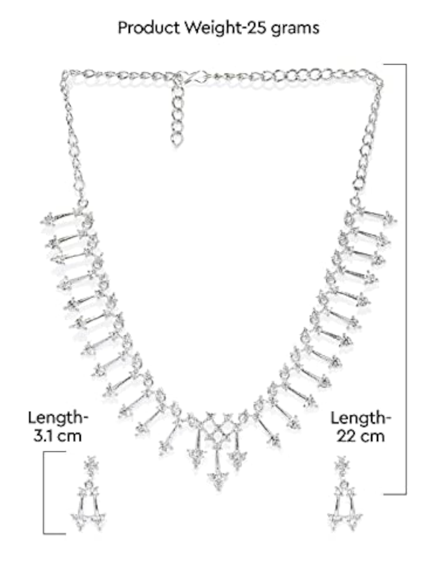 Women's Shimmering Austrian Diamonds Studded Necklace Set